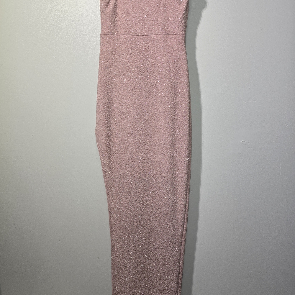Windsor Dusty Rose Shimmer Maxi Skirt with High Slit - Picture 5 of 9